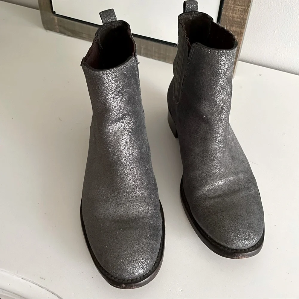 Tory Burch Wade Metallic Ankle Boots  Size 8